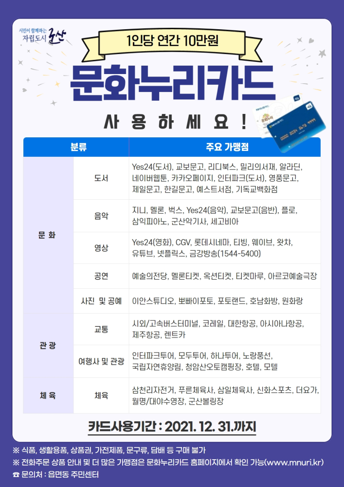 통합문화이용권사용홍보물