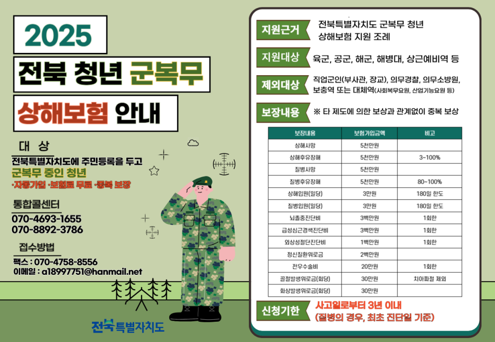 전북청년군복무상해보험안내