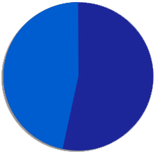 노랑색여성45%, 파랑색남성 55%