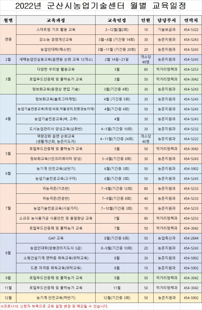 교육일정표