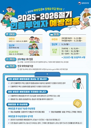 인플루엔자(독감) 예방접종사업 실시 안내
